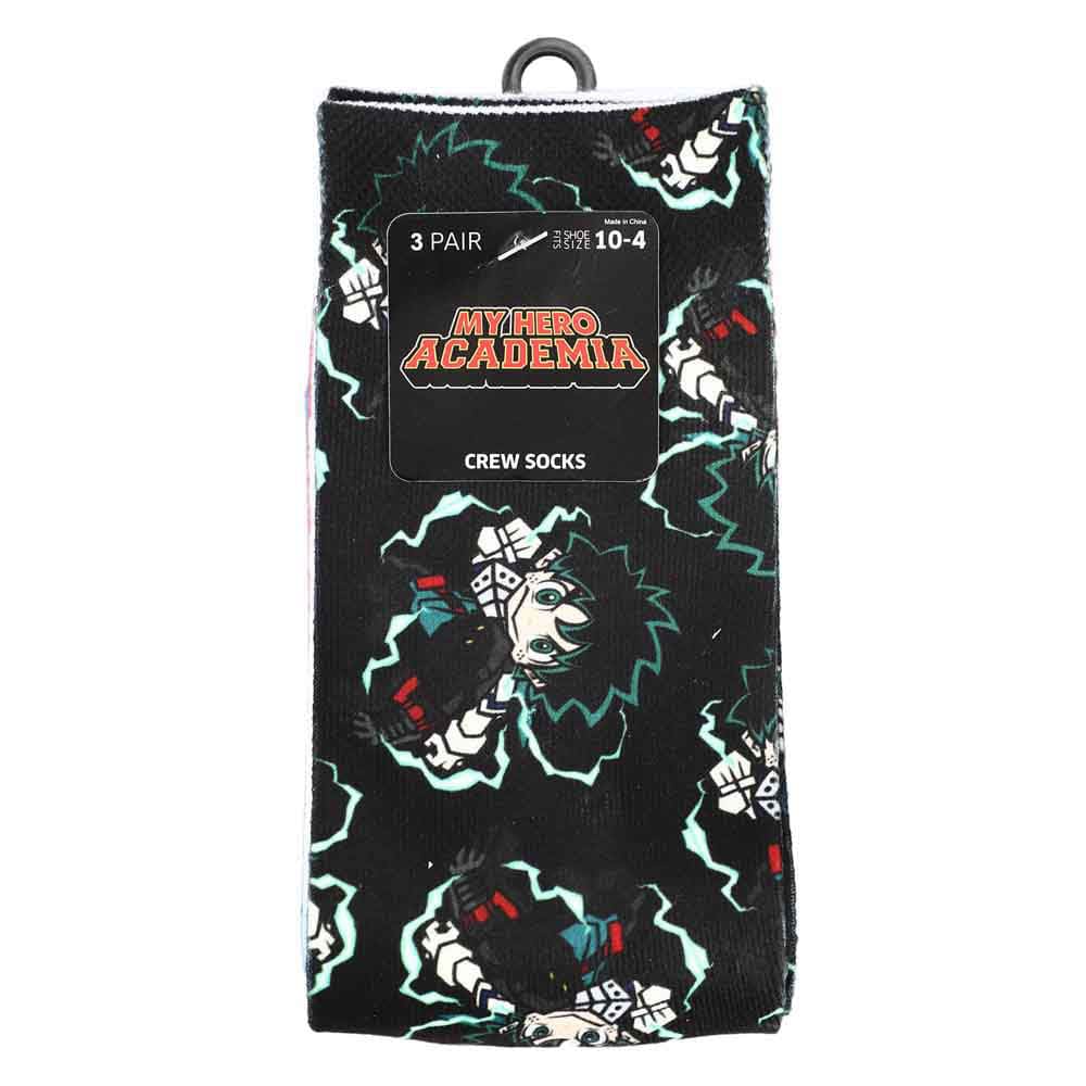 My Hero Academia Sublimated Print 3 Pair Youth Crew Socks - 