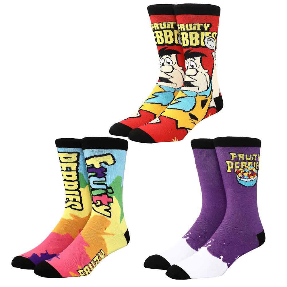 Fruity Pebbles Flinstones Crew Socks Box Set (Pack of 3) - 