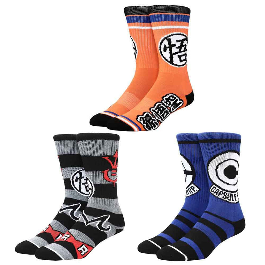 Dragon Ball Z Symbols Crew Socks (Pair of 3) - Socks