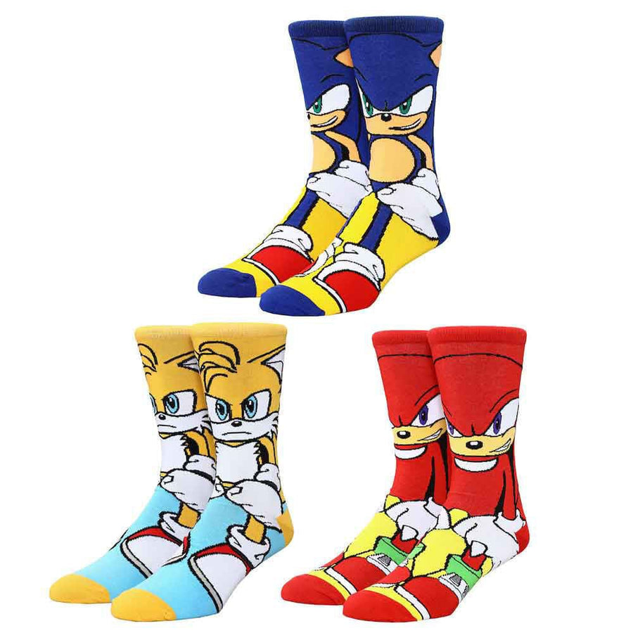 Sonic The Hedgehog Tails and Knuckles Crew Socks (Pack of 3)