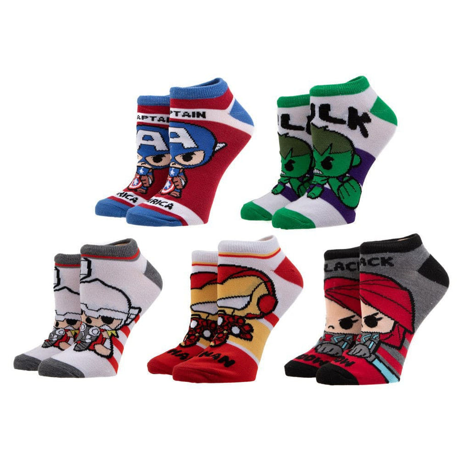 Marvel Chibi Avengers 5 Pair Ankle Socks - Socks