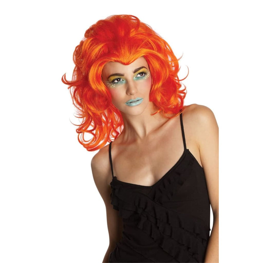 Neon Orange New Wave Wig